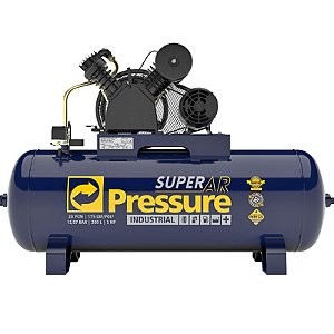 Compressor Pressure Super Ar 20/200 - 20pcm 5HP 200L 175psi - Trifasico 220/380V