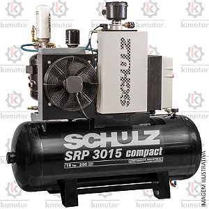 Compressor Parafuso Rotativo Schulz SRP3015 Compact - 60pcm 15HP 200L - 220V (970.2301-0/F)