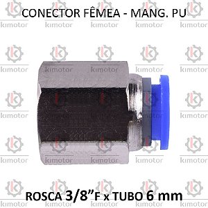 Conexao PU - 6mm x 3/8 F BSP (728039)