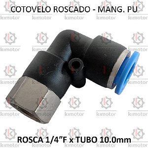 Cotovelo PU x Rosca - 10mm x 1/4 F BSP (728131)