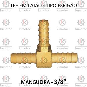 TEE Latao Espigão - 3/8 E - (720704)