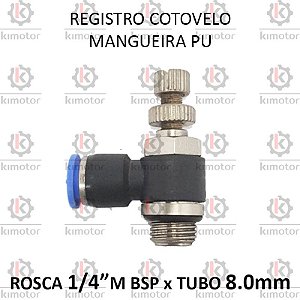 Valvula Registro PU x Rosca - 8mm x 1/4 M BSP (728911)