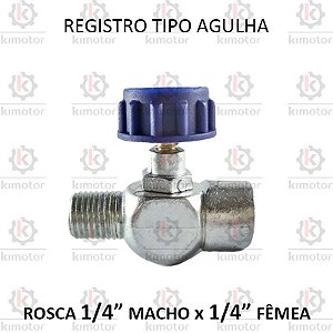 Registro Tipo Agulha - 1/4F x 1/4M (762104)