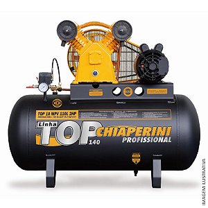 Compressor Chiaperini TOP 10/110 MPV - 10pcm 2HP 110L 140psi - Monofasico