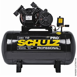 Compressor Schulz Pro CSV 10/100 - 10pcm 2HP 100L 140psi - Monofasico 220V (921.7741-0)