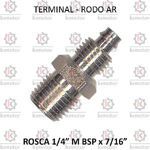 Conexão Terminal Rodoar - 1/4 M x 1/4M BSP - (836708)