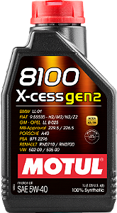 Óleo Lubrificante Motul 8100 X-Cess 5W40 API SN gen2 - 100% Sintético