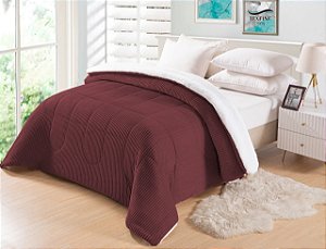 Coberdrom casal Queen 2.20 x2.40 dupla face Vinho