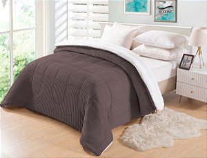 Coberdrom casal Queen 2.20x2.40 dupla face Marron