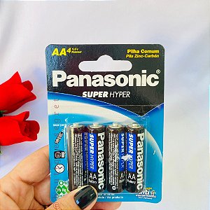 Pilhas AA Panasonic Com 4 Pilhas