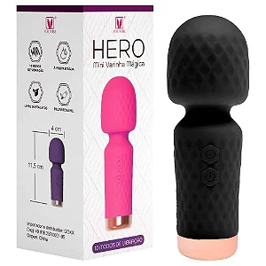 Mini Varinha Mágica Hero Recarregável 10 Modos de Vibração