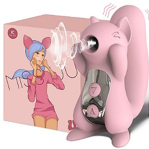 Vibrador em Silicone com pulsação - Formato Esquilo - Miss U - Kistoy
