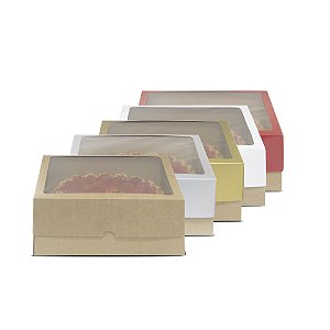 10 Caixas para Bolo, Tortas e Doces Com Visor - 25x25x10  | Pratos de até 24cm
