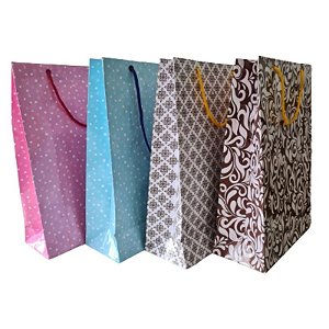 Sacola Estampada Para Presente (35x25x10cm) - Pacote com 10