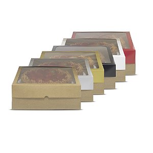 20 Caixas para Bolos, Tortas e Doces Com Visor - 32x32x13 | Pratos de até 31cm