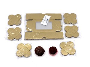 20 Caixas para Doces Com Visor - 12x8x4 + Forminhas 3,9cm | Até 6 Doces