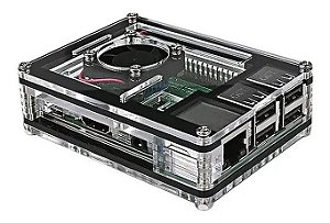 Kit Case Acrílico + Cooler + 3 Dissipadores Para Raspberry Pi3