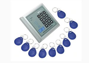 CONTROLE DE ACESSO RFID 125KHZ C/ 10 TAGS CHAVEIRO