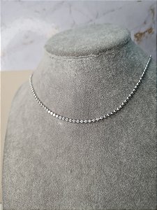 Colar Choker de medalinhas banhada a prata