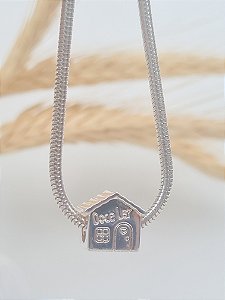 Berloque passante Lar doce lar banhado a prata