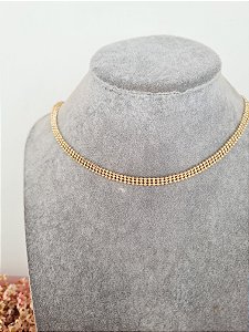 Choker dourada de bolinhas