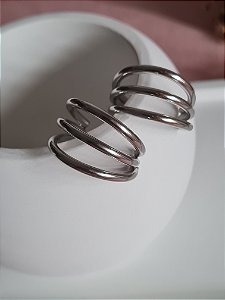 Brinco 3 voltas prateado Aço inox