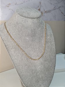 Colar médio fio baiano em aço inoxidável dourado