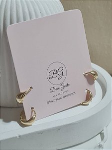 Dupla de argolinhas lisas p e m douradas