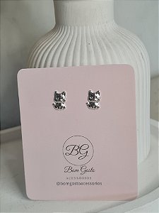 Brinco de gatinho prata