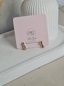 Argolinha de coração cravejado dourado tamanho P