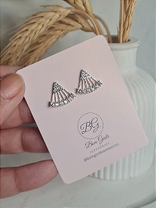 Brinco prata com zircônias