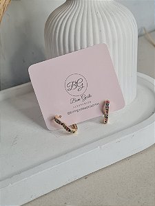 Argolinha coração cravejada dourada tamanho M