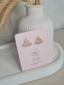 Brinco dourado cravejado