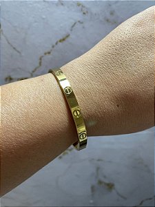 Bracelete Love dourado em Aço Inox