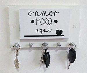 PORTA CHAVES E CORRESPONDÊNCIA EM MDF 25X3,5X15CM - AMA