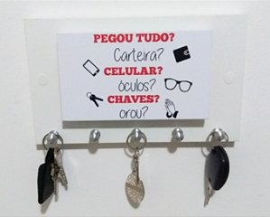 PORTA CHAVES E CORRESPONDÊNCIA EM MDF 25X3,5X15CM - PGTD