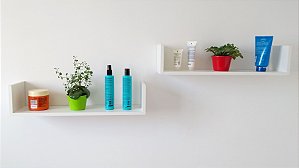 KIT COM 02 PRATELEIRAS 66CM FORMATO "U" EM MDF - SB