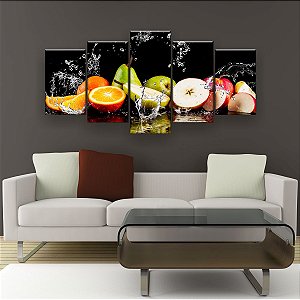 Quadro Decorativo Frutas Na Água 129x61cm Sala Quarto