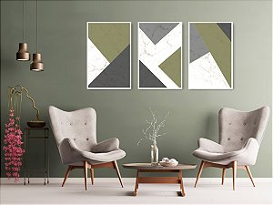 Quadro Decorativo Abstrato Verde 115x57cm Sala Quarto