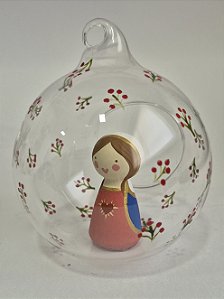 BOLA DE NATAL DE VIDRO + NOSSA SRA. DO SAGRADO CORAÇÃO 1