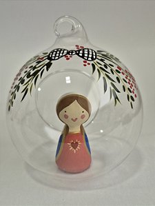BOLA DE NATAL DE VIDRO PINTADO + NOSSA SRA. DO SAGRADO CORAÇÃO 2