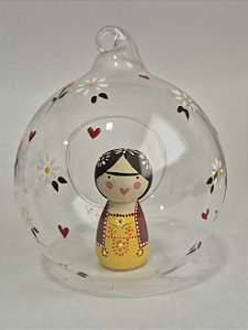 BOLA DE NATAL DE VIDRO PINTADO + FRIDINHA