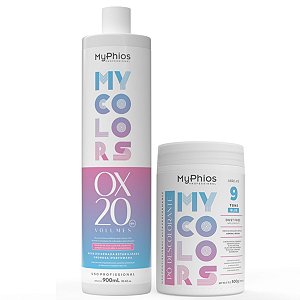 Kit OX 20 Volumes + Pó Descolorante  MyColors MyPhios Professional