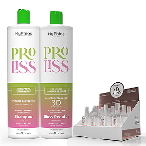 Kit Realinhamento ProLiss 1L 3D+MY MISS Hair Mist Display 12und x10ml
