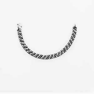 Pulseira em Prata925 - Pikun Florzinhas com Bolinhas