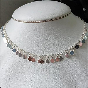 Gargantilha em prata925 - Choker Medalhas