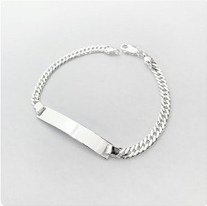 Pulseira em prata925 - Grumet com Plaquinha