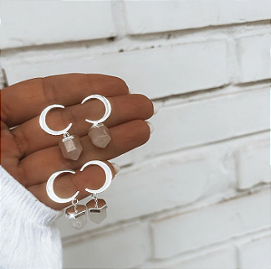 Brinco em Prata925 - Pedra natural