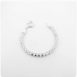 Pulseira em Prata925 - Malha Kobra com Fecho Bóia