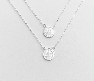 Escapulário em Prata925 - São Bento